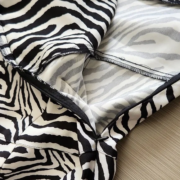 NWT Zebra Print One Shoulder Dress - Picture 13 of 17